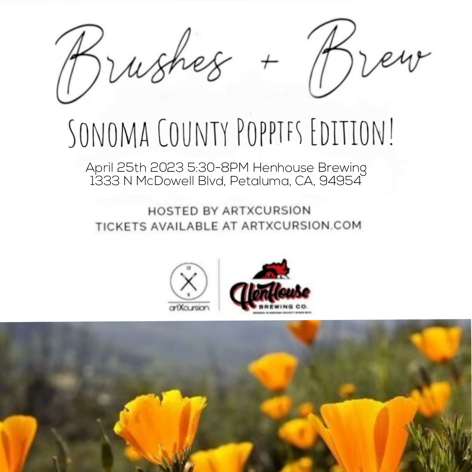 Brushes+Brew Sonoma County Poppies Edition