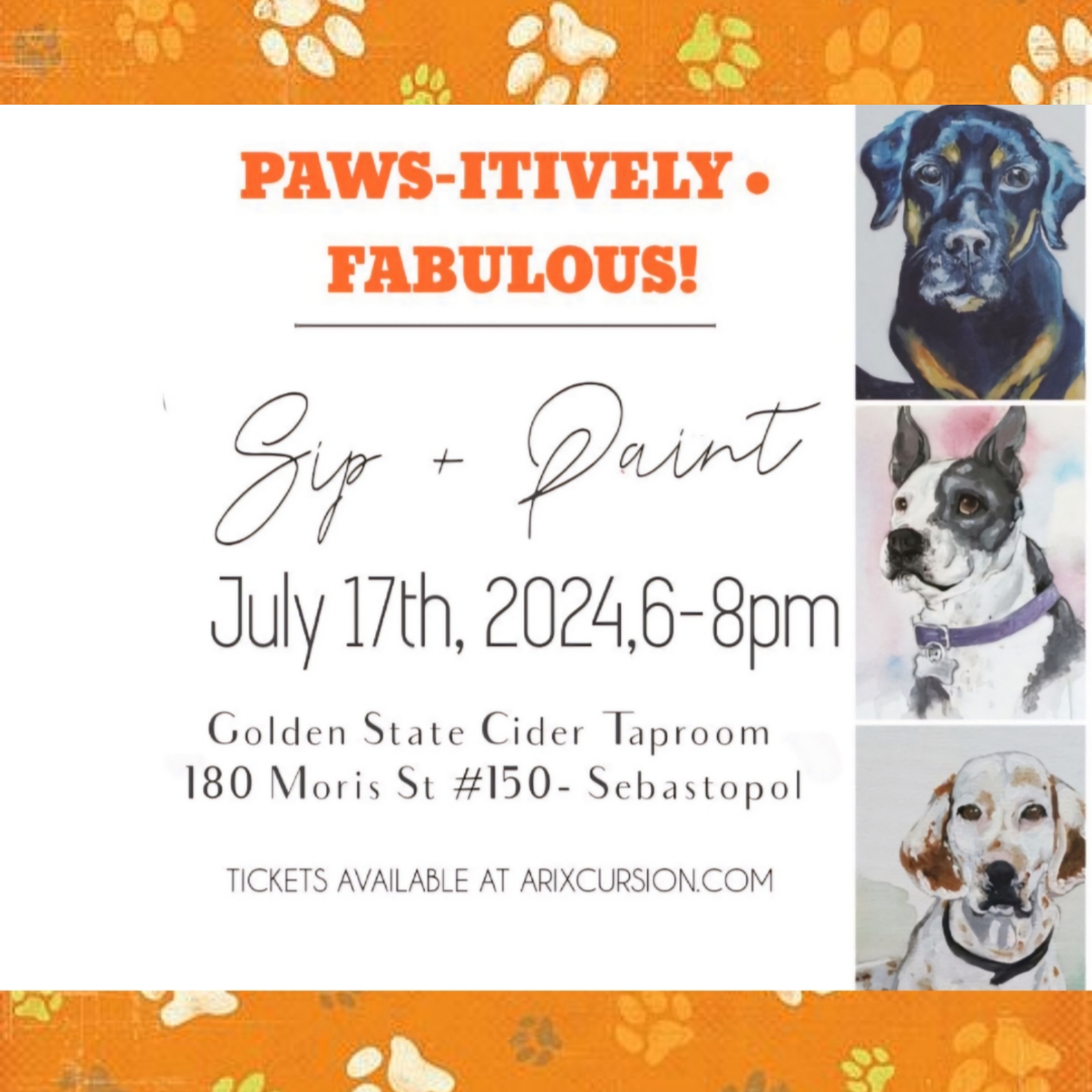 PAWS-ITIVELY • FABULOUS Sip + Paint!