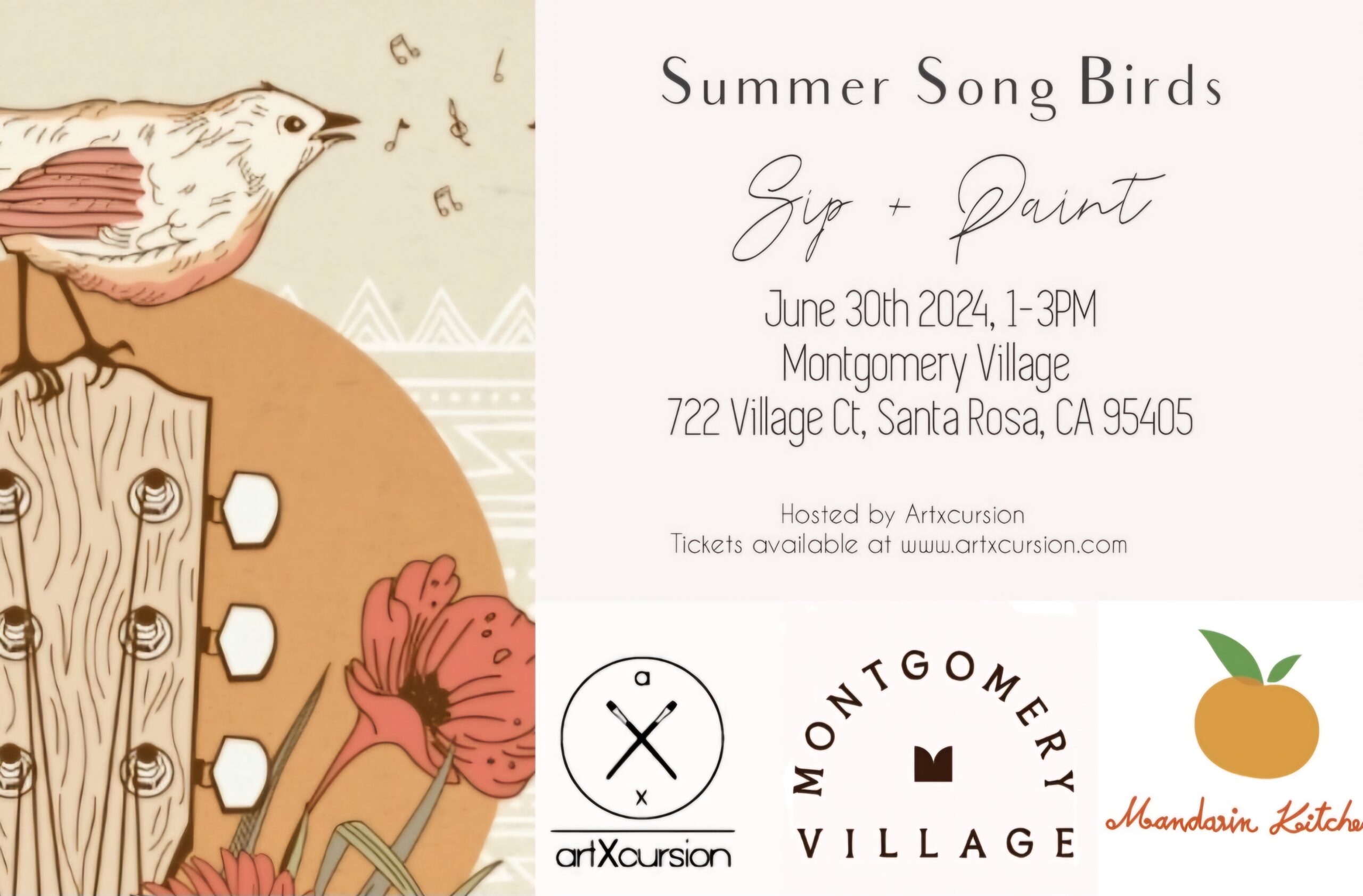 Summer Song Birds Sip + Paint!
