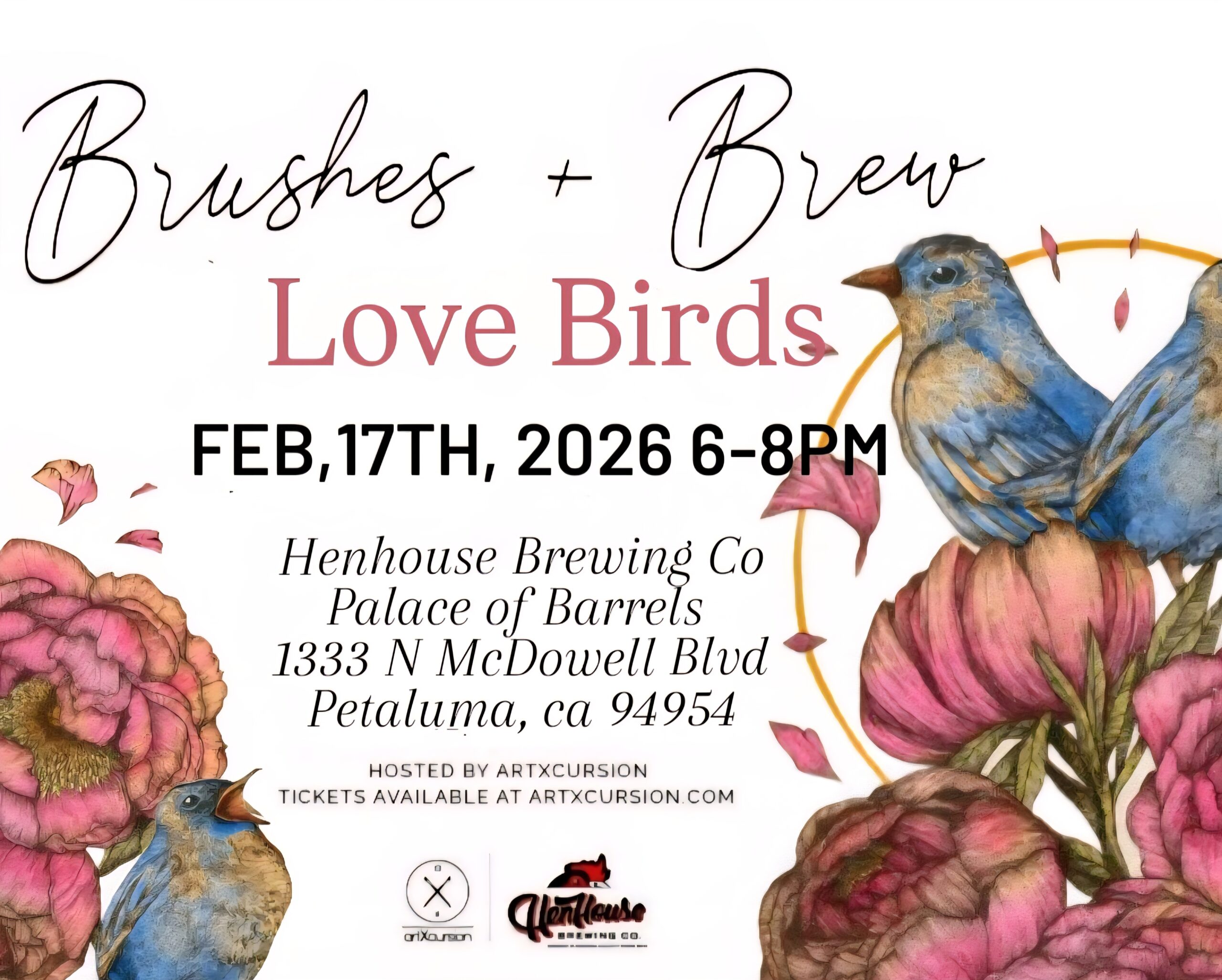 Brush + Brew, Love Birds February 17th