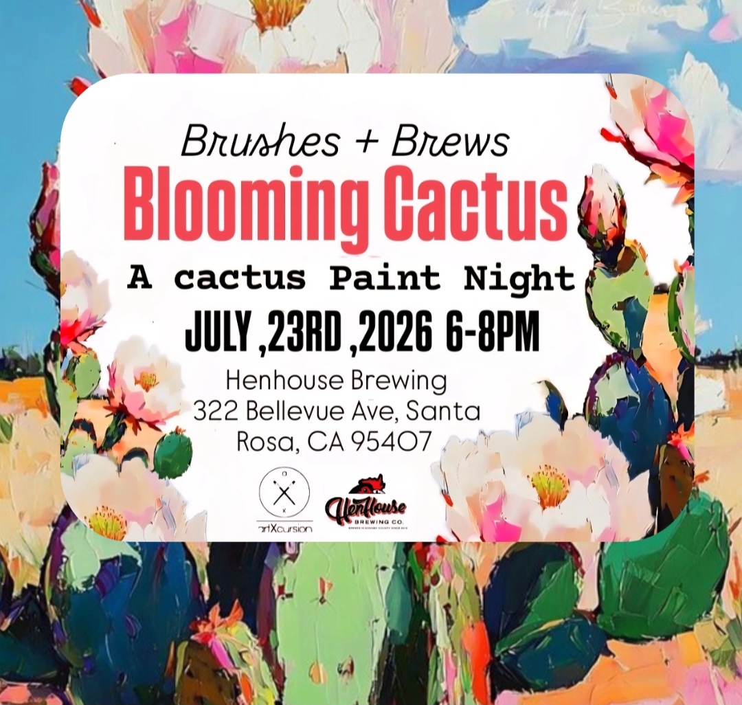 Brushes + Brew; BLOOMING CACTUS Paint Night