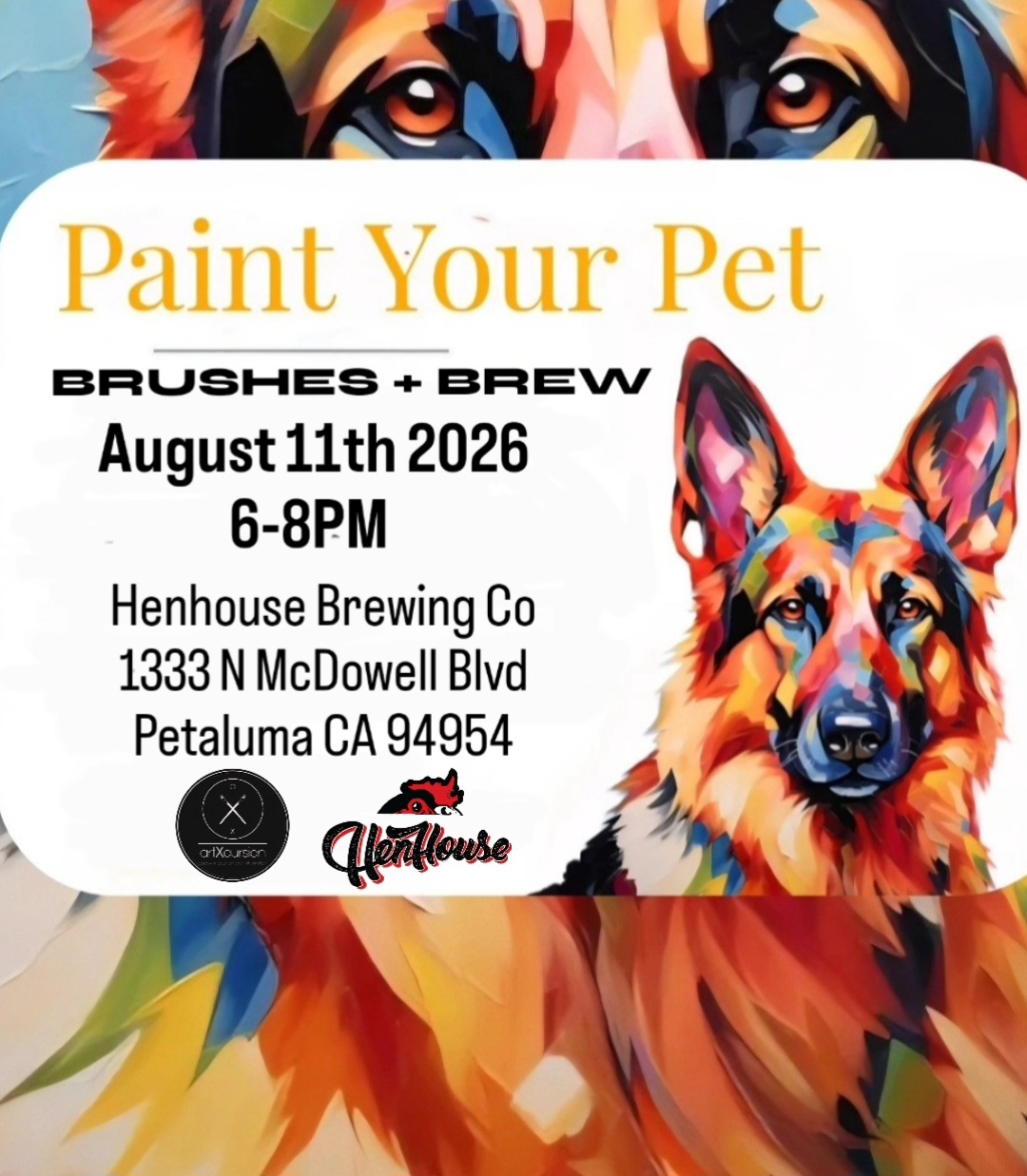 Brushes & Brew: Paint Your Pet